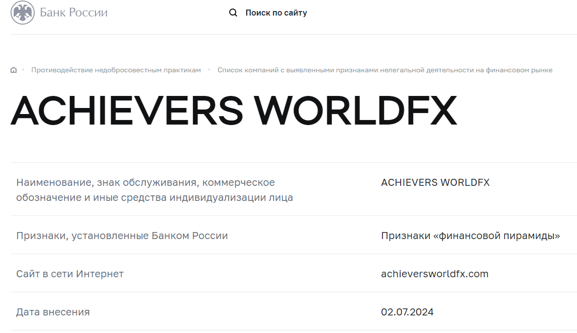 achievers worldfx отзывы